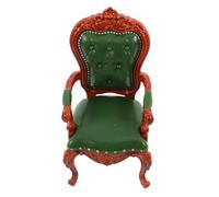 ERINGOGO Chaise Miniature Verte Dossier pour Maison de Poupée Accessoire Décoratif Classique en Bois Mobilier Mini-Maison pour Scènes Miniatures et Loisirs Créatifs 1 Pièce