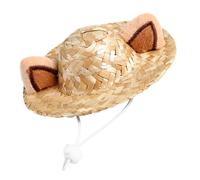 ERINGOGO Chapeau Paille Chat Oreilles Décoratives Bonnet et Confortable pour Fête et Photo Accessoire Mignon pour et Petits Chiens