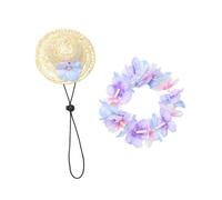 ERINGOGO Chapeau Soleil Chien Guirlande Ajustable pour Petits Chiens et Tenue Plage et Respirant et Confortable