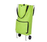 ERINGOGO Chariot de Courses Pliable Vert 15kg Tissu Oxford Robuste roulettes Multifonction pour Achats, Pique-niques et Voyages Rangement Compact