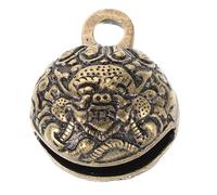 ERINGOGO Cloche Vintage Laiton avec Pendentif Lion Symbole de Chance Décoration Suspendue pour Porte-clés Voiture Sac à Dos et Déco Maison Noël