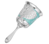 ERINGOGO Clochette Métallique Vintage avec Poignée Sonnerie Puissante Argentée et Bleue Cloche D’Appel Portative pour Restaurants Mariages et Bureaux Sonnette Élégante de Style