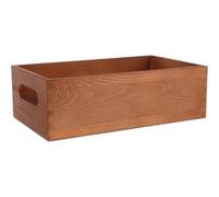 ERINGOGO Coffre de Rangement en Bois Massif Petit Format Poignées Latérales Teinté sans Couvercle, Boîte de Rangement Bureau Polyvalente pour Accessoires Divers et Organisation Maison