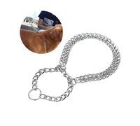 ERINGOGO Collier Chien Dressage Double Rangée Métal Argenté Ajustable Collier Étrangleur Semi Choke pour Animaux