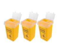 ERINGOGO Conteneur à Objets Tranchants Jaune avec Couvercle à Charnière Lot de 3 Collecteur Sécurisé pour Déchets Médicaux Solution D’Élimination pour Aiguilles Usagées Usage