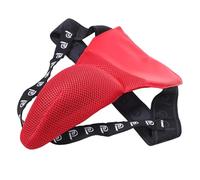 ERINGOGO Coquille de Protection pour Arts Martiaux en Maille Respirante Rouge, Protège-aine Ajustable pour Boxe et Kickboxing, Équipement de Protection Sportive Confortable