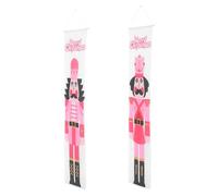 ERINGOGO Couplet de Porte de Noël Casse-Noisette 1 Paire en Matériau Écologique Réutilisable Décoration Festive Intérieure et Extérieure pour Porte Fenêtre Mur et Terrasse