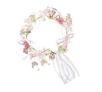 ERINGOGO Couronne De Fleurs Pour Bandeau Fleurs Artificielles Accessoire De Mariage Pour Filles Tiare Élégante Vignes Et Ruban Décoration De Fête Cérémonie