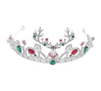 ERINGOGO Couronne de Noël Alliage Léger avec Strass et Perles Diadème Cerf Baroque Élégant pour Accessoires de Mariage et Fêtes de Fin Année