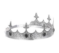 ERINGOGO Couronne Métal Réglable pour Homme Roi Médiéval avec Strass Accessoire Prince pour Costume Viking Femme et Cosplay Chevalier Fête Anniversaire Noël