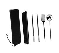 ERINGOGO Couverts de Camping Inox Portable avec Fourchette Cuillère Baguettes Étui de Rangement Pratique pour Voyage et Plein Air