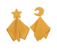 ERINGOGO Couvertures De Sécurité Bébé 2 Pièces En Coton Doux Étoile Et Lune, Ensemble Doudou Apaisant Pour Berceau, Tissu Confortable, Sommeil Apaisé -né