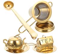 ERINGOGO Cuillère Infuseur à Thé en Acier Inoxydable Doré Filtre Fin et Clip de Fermeture, Accessoire Résistant la Chaleur pour Infusion de Thé en Vrac, Usage Domestique