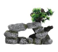 ERINGOGO Décoration Aquarium Eau Douce Décor en Pierre Artificielle et Arbre Sculpté, Ornement Paysager D’Aquarium Montagne, Cachette Naturelle pour Poissons et Crevettes, Refuge Aquatique