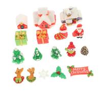 ERINGOGO Décoration d'arbre de Noël Tout Petit Mini Ornements de Noël poupées Décor de Village Chiffre Accessoires de Village de Noel Bricolage Petites Figurines Petits Ornements résine