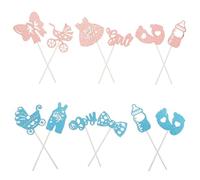 ERINGOGO Décoration de Gâteau Gender Reveal en Papier pour Shower, Accessoire Facile à Utiliser Design Créatif pour Garçon et Fille