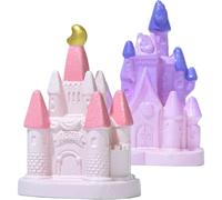 ERINGOGO Décoration de Jardin Miniature Château de Style Fée en Plastique 2pcs Facile à Ranger Présent pour Garçon et Filles et Aménagement de Scène