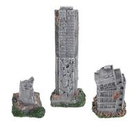 ERINGOGO Décorations pour Aquarium en Résine 3 Pièces Ruines Urbaines Réalistes Château en Ruine Cachette pour Poissons Aménage Paysage Aquatique Décor Épave D'aquarium Jeux