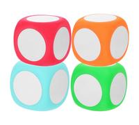 ERINGOGO dés à Faire soi-même, Cubes mathématiques effaçables à Sec en Mousse EVA 6 cm, Lot de 4, Surfaces réinscriptibles pour activités d'apprentissage et entraînement en Classe