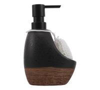 ERINGOGO Distributeur de Savonnette Liquide en Céramique Noir Flacon Pompe Rechargeable Multifonction pour Gel et Liquide Vaisselle Anti-Goutte Organiseur Pratique pour Salle de Bain