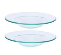 ERINGOGO Doublures pour Brûleurs à Cire Fondue en Verre Borosilicaté Haute Résistance, Plaques Chauffantes Étanches pour Fondant Parfumé pour Bruleur, Lot de 2 pour Diffuseur D'huiles