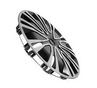 ERINGOGO Enjoliveur de Roue 13 Pouces Cache-moyeux Décoratif en PP Argenté Noir Protection Débris et Eau pour Jantes Automobiles