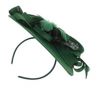 ERINGOGO Ensemble Bandeau Bibi à Plumage Vert Foncé pour Femme Chapeau Bibi Élégant pour Tea Party et Mariage Accessoire de Coiffure Léger Pince Intégrée Soirée et Événements Festifs