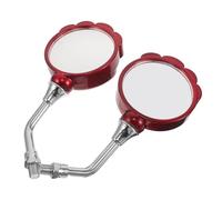 ERINGOGO Ensemble de 2 Rétroviseurs Latéraux Rouges M10 Universels pour Moto et Scooter, Angle Réglable, Anti-vibration, Étanches et Résistants la Poussière, Adaptés Guidon, Sécurité
