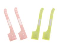 ERINGOGO Ensemble de 4 Cuillères pour Nourriture Humide Animaux Ouvre-Boîtes Manche Long Plastique Résistant Couleurs Rose et Vert pour Chats et Chiens pour Nourrir et Mélanger en