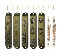 ERINGOGO Ensemble de 5 Mezouzot en métal rétro - Amulettes religieuses pour décoration de Porte - Adapté aux rituels et méditations juives