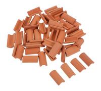 ERINGOGO Ensemble de 50 Tuiles Miniatures en Terre Cuite pour Toit de Maison de Poupée, Revêtement de Sol Réaliste, Décor Micro Paysage DIY pour Dioramas et Jardin Miniature