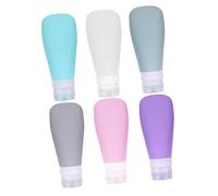 ERINGOGO Ensemble de 6 Flacons Cosmétiques de Voyage en Silicone Léger 90ml, Pots de Lotion Portables pour Produits de Beauté, Rangement Transport
