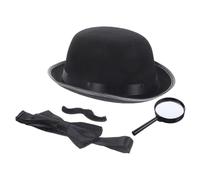 ERINGOGO Ensemble de Déguisement de Détective pour Garçon Kit de Cosplay Complet Chapeau et Accessoires Réalistes pour Fêtes Soirées à Thème et Jeux de Rôle