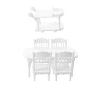 ERINGOGO Ensemble Miniature Table et chaises pour Maison de poupée - Mobilier Miniature à l'échelle 1/12 - Modèle en Plastique pour la décoration de la Cuisine d'une Petite Maison