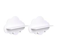 ERINGOGO Étagère Murale Flottante en Bois 2 Pièces sans Percer pour Rangement Chambre Bébé Crochet Support Mural