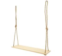 ERINGOGO Étagère Suspendue Murale, Étagère pour Plantes Suspendues, Bois et Corde, Kaki, Structure Murale, pour Bonsaï, Salon et Maison