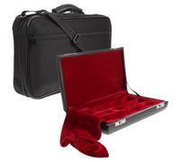 ERINGOGO Étui Portable Double pour Hautbois en Cuir Pu Noir, Paquet de Transport en Toile 2 Pièces, Support de Rangement Pratique et Solide pour Accessoires D'instruments à Vent