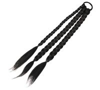 ERINGOGO Extension de Queue de Cheval Tressée Synthétique Haute Température, Élastique Mat, Longue Extension pour Femmes et Filles, Postiche Tressé 3 Brins, Accessoire Coiffure pour
