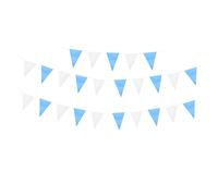 ERINGOGO Fanions Triangulaires Polyester Bleu Blanc pour Décoration Fête Oktoberfest Guirlande Murale Réutilisable pour Fête à Thème et Festival Allemand