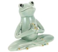 ERINGOGO Figurine de Grenouille Céramique pour Décoration Intérieure Ornement Zen Yoga Accessoire de Thé Kung Fu Petit Objet Décoratif Mignon pour Bureau et Maison
