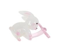 ERINGOGO Figurine de Lapin Miniature en Verre 63x21x43 Mm Légère 32 G, Statuette Décorative de Pâques pour Maison, Objet de Collection D’Animaux en Verre, Décoration Printanière Charmante