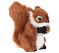 ERINGOGO Figurine Écureuil en Peluche Réaliste Décoration de Table en Peluche D’Animal Forestier Modèle Animal Simulé Poilu Couleur Marron Foncé Accessoire Photo Polyvalent Décoration