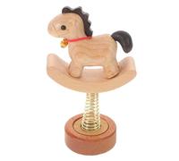 ERINGOGO Figurine Lunaire Chinoise Cheval à Bascule en Bois Sculpté 2026 - Ornement Zodiacal Décoratif Miniature pour Bureau et Cérémonie du Thé, Statuette Artisanale Naturelle pour