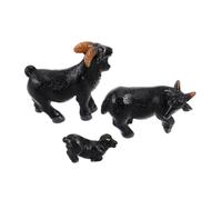 ERINGOGO Figurines De Moutons Noirs Miniatures en Résine 3 Pièces Modèle Micro-Paysage Détaillé pour Décoration Intérieure Bureau Jardin Miniature