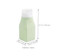 ERINGOGO Flacons De Shampoing Et D'après-shampoing Rechargeables 100 Ml Silicone Vert Pomme Carré Voyage Pour Soins Personnels