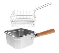 ERINGOGO Friteuse portable petite friteuse sauteuse avec panier marmite frite Pot de frite la cuisinière friture Acier inoxydable