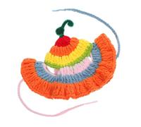 ERINGOGO Funny Cat Beanie Rainbow Soft Knitted Pet Hat with Ear Holes Comfortable Headgear for Halloween Birthday Parties and Festive Costumes