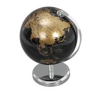 ERINGOGO Globe Terrestre de Bureau Noir et Or avec Support Blanc Décoration Géographique Stable Abs et pour Bureau Salon et