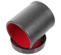 ERINGOGO Gobelet à Dés Silencieux en Cuir PU Rouge avec Doublure en Velours Rouge, Porte-dés Compact avec Socle, 6 Dés Inclus, Accessoire de Jeu pour Bar, Karaoké et Fête