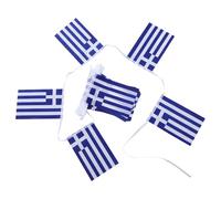 ERINGOGO Guirlande de Fanions Grecs 14X21 CM Chaîne Drapeau Polyester 9 Mètres 30 Pièces Décoration Sportive et Festive Intérieure Extérieure Drapeau Grec Mini pour Fêtes et Événements